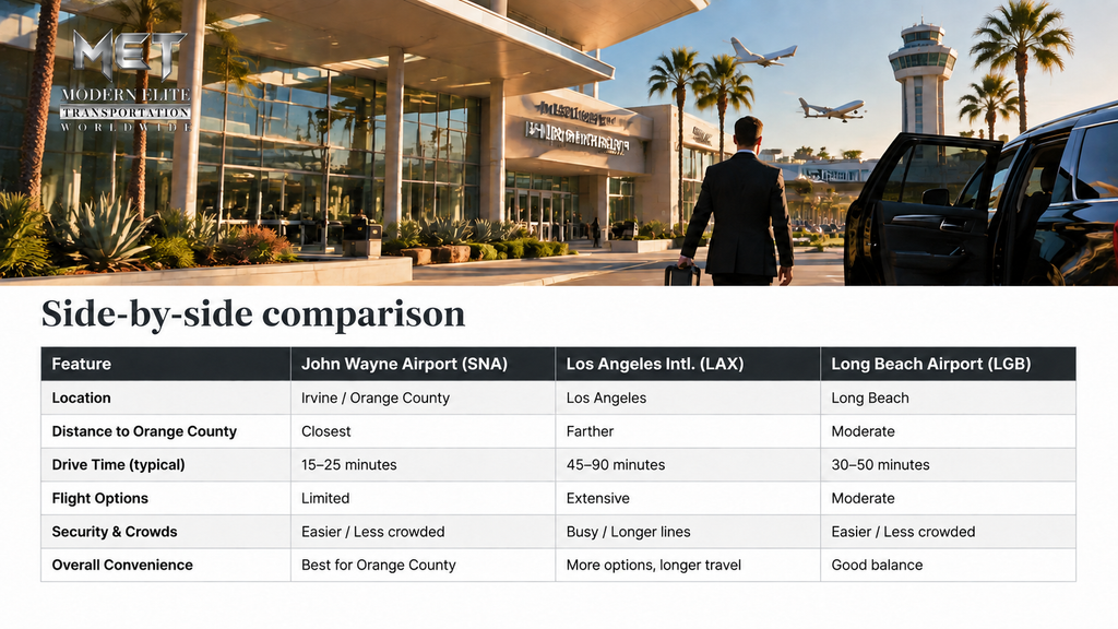 airport comparsion table